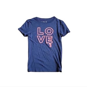 Free State Navy Blue & Pink Love Graphic Short Sleeve Tee Size M